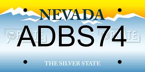 ADBS74 Nevada License Plate