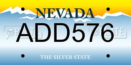 ADD576 Nevada License Plate