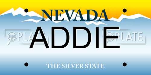 ADDIE Nevada License Plate