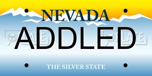 ADDLED Nevada License Plate