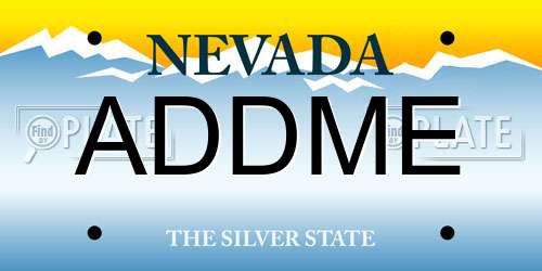 ADDME Nevada License Plate