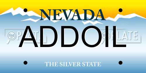 ADDOIL Nevada License Plate