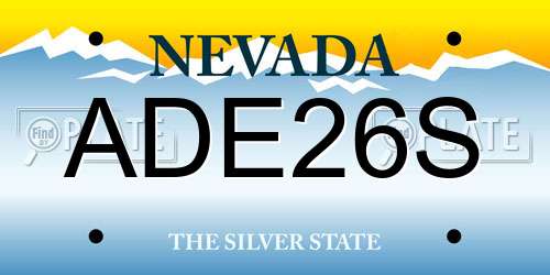 ADE26S Nevada License Plate