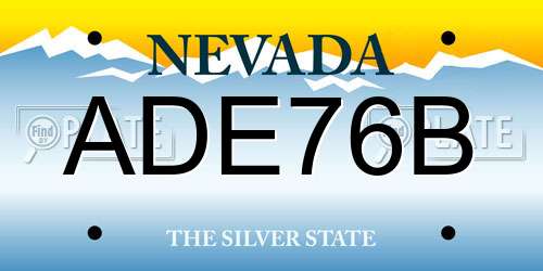 ADE76B Nevada License Plate
