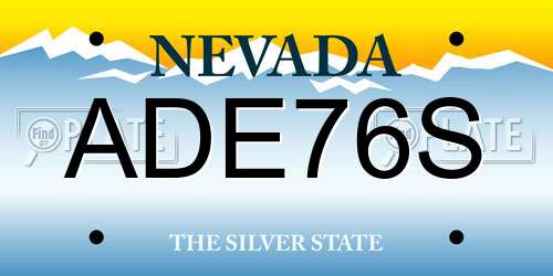 ADE76S Nevada License Plate