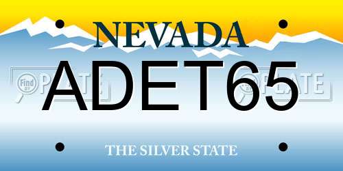 ADET65 Nevada License Plate