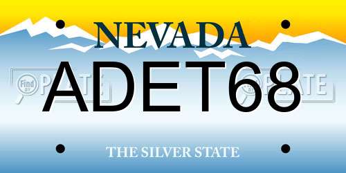 ADET68 Nevada License Plate