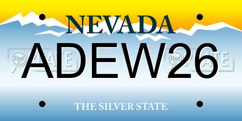 ADEW26 Nevada License Plate