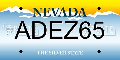 ADEZ65 Nevada License Plate