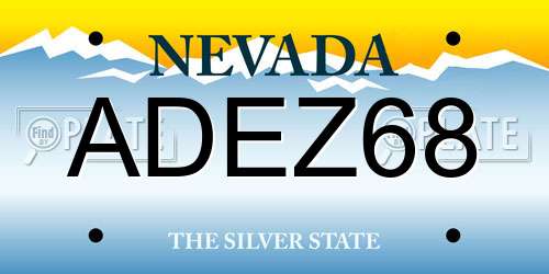 ADEZ68 Nevada License Plate
