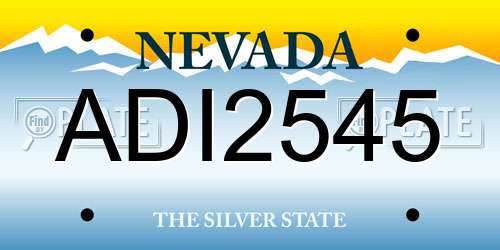 ADI2545 Nevada License Plate