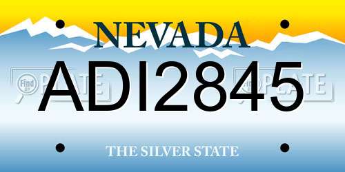 ADI2845 Nevada License Plate