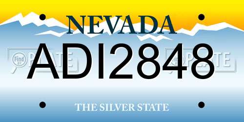 ADI2848 Nevada License Plate