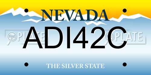 ADI42C Nevada License Plate