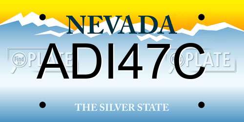 ADI47C Nevada License Plate