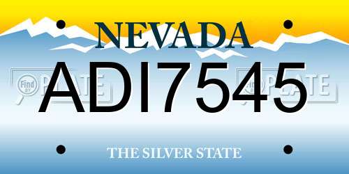 ADI7545 Nevada License Plate