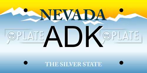 ADK Nevada License Plate