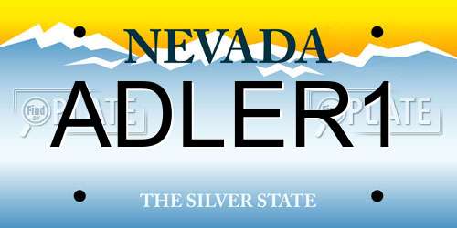 ADLER1 Nevada License Plate