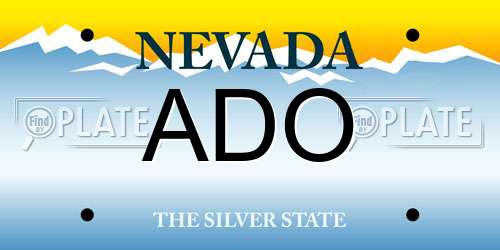 ADO Nevada License Plate