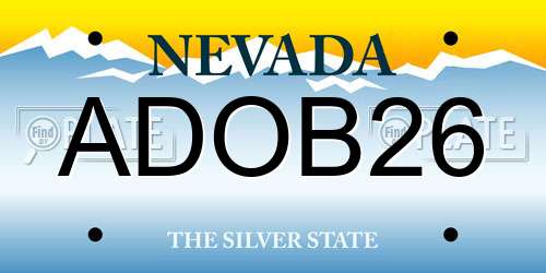 ADOB26 Nevada License Plate