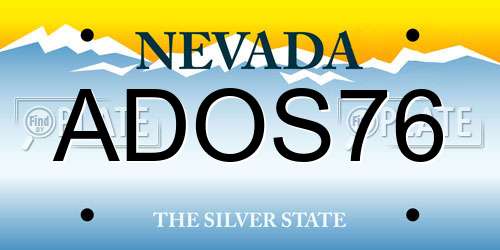 ADOS76 Nevada License Plate