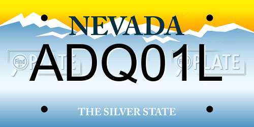ADQ01L Nevada License Plate