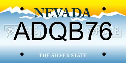 ADQB76 Nevada License Plate