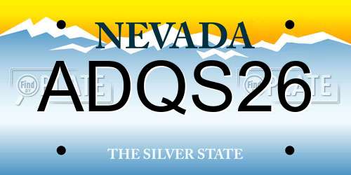 ADQS26 Nevada License Plate