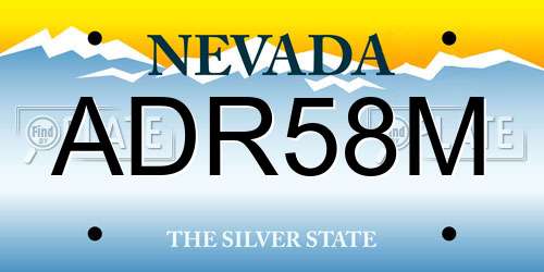 ADR58M Nevada License Plate