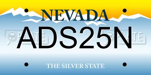 ADS25N Nevada License Plate