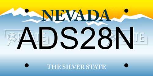 ADS28N Nevada License Plate