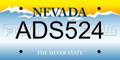 ADS524 Nevada License Plate