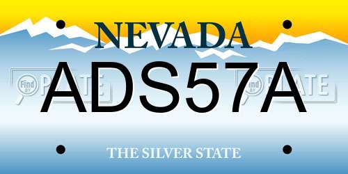 ADS57A Nevada License Plate
