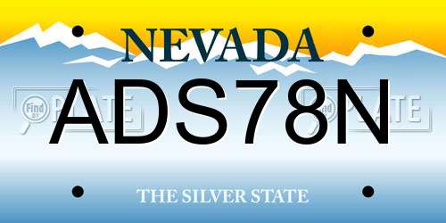 ADS78N Nevada License Plate