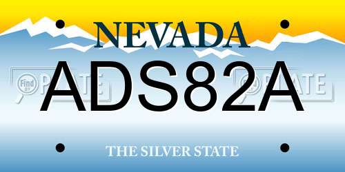ADS82A Nevada License Plate
