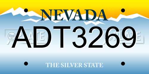 ADT3269 Nevada License Plate