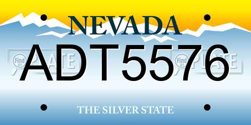 ADT5576 Nevada License Plate