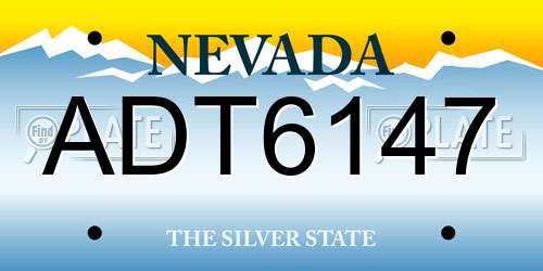 ADT6147 Nevada License Plate
