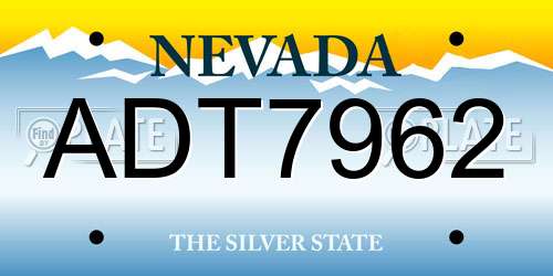 ADT7962 Nevada License Plate
