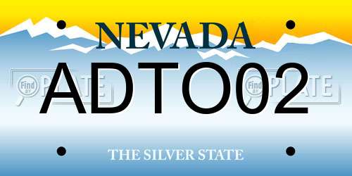 ADTO02 Nevada License Plate