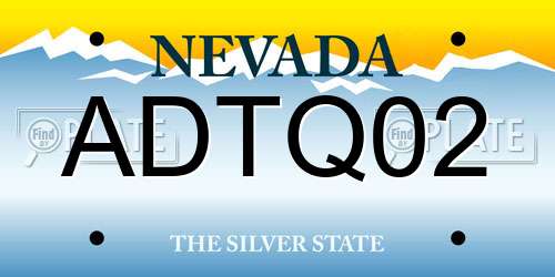 ADTQ02 Nevada License Plate