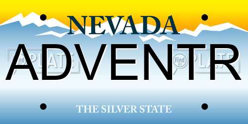 ADVENTR Nevada License Plate