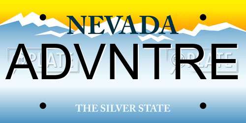 ADVNTRE Nevada License Plate