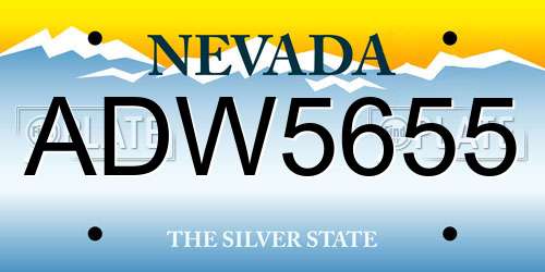 ADW5655 Nevada License Plate