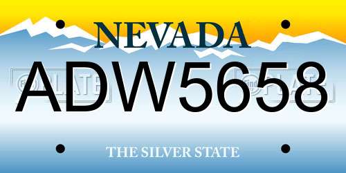 ADW5658 Nevada License Plate