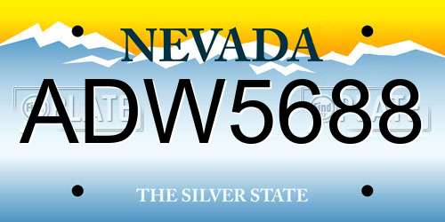 ADW5688 Nevada License Plate