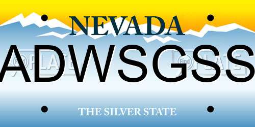 ADWSGSS Nevada License Plate