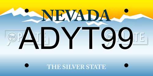 ADYT99 Nevada License Plate