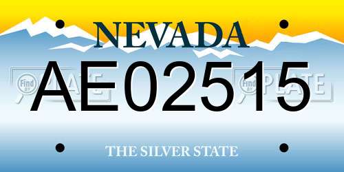 AE02515 Nevada License Plate