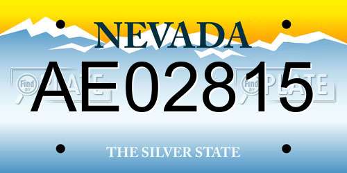 AE02815 Nevada License Plate